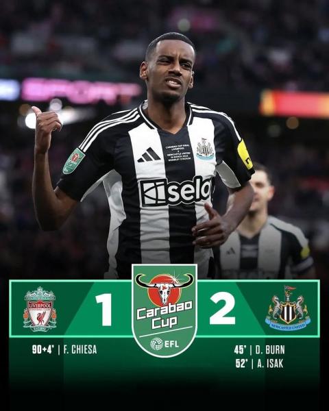 欧冠纽卡斯尔联3-2卡拉巴赫 纽卡总比分9-3晋级