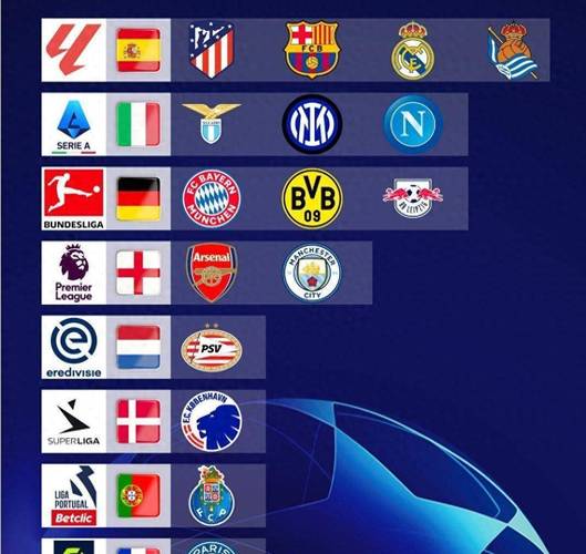 欧冠16强已确定12席 欧冠淘汰赛16强最新名单